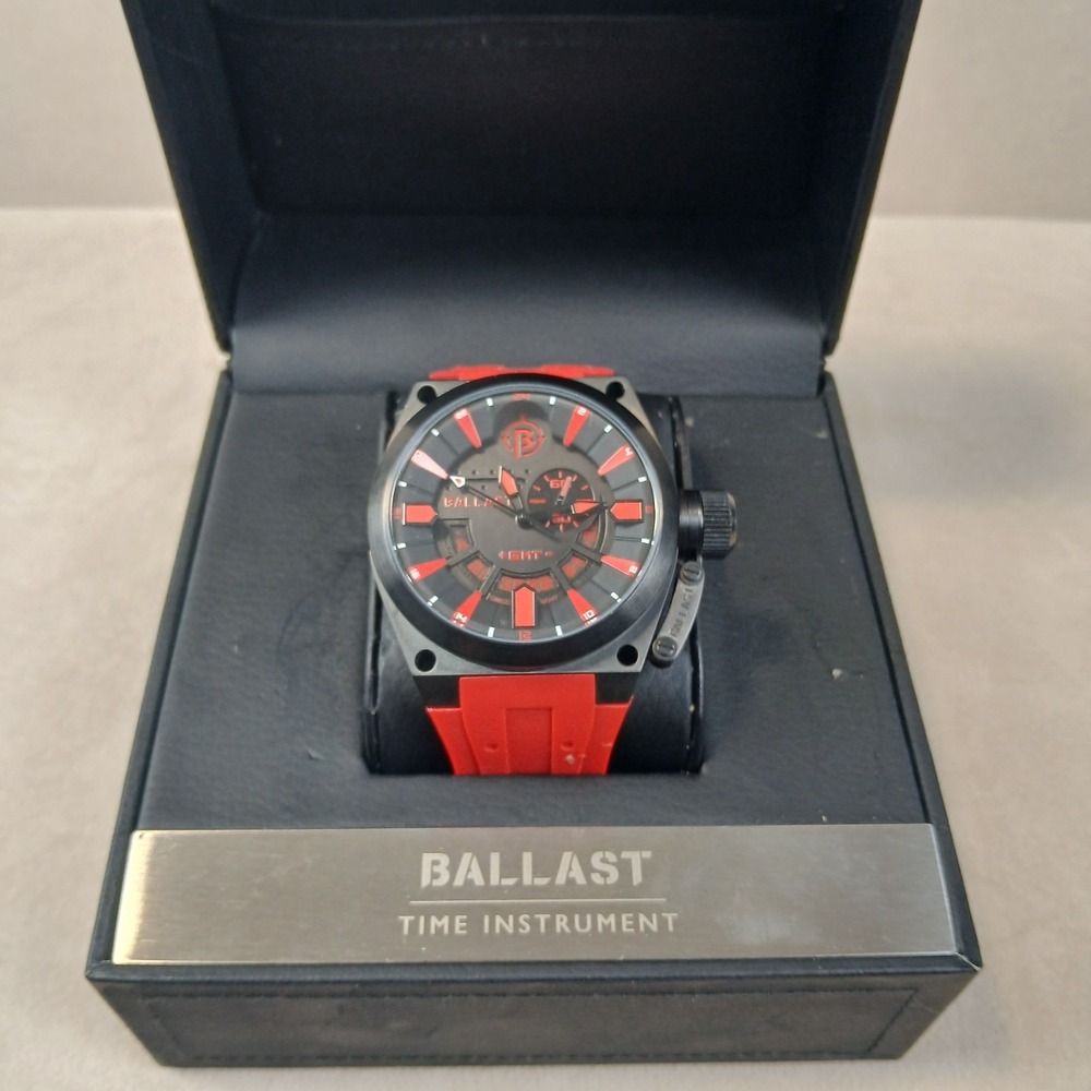 Ballast Time Instrument Mens Watch Red **DOES NOT RUN ** FOR PARTS
